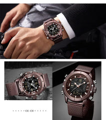 NAVIFORCE Watch Men Stainless Steel Military Army Waterproof Man Wristwatch Digital Quartz Male Clock Relogios Masculino 9153