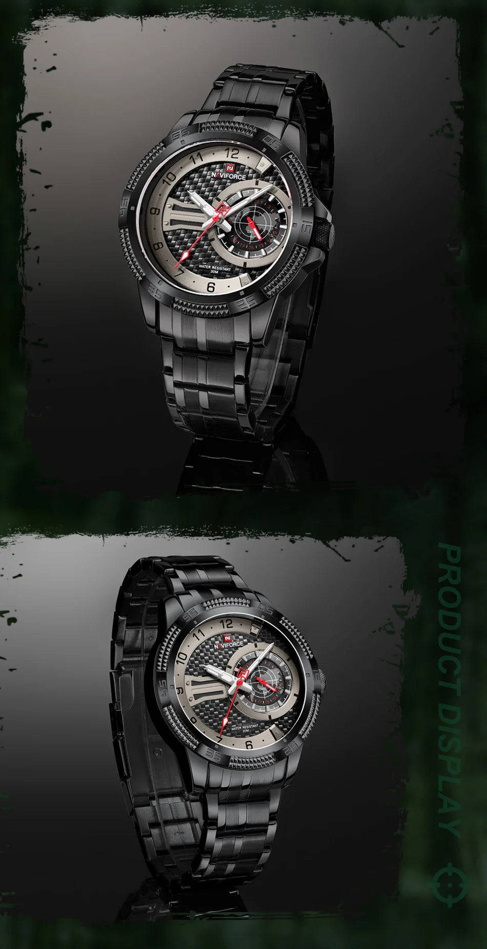 NAVIFORCE New Men Wristwatch Top Brand Luxury Man Watch Stainless Steel Sport Military Quartz Original Business Male Clock 9206