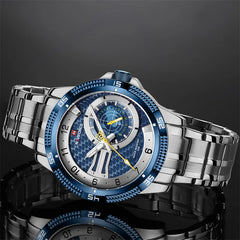 NAVIFORCE New Men Wristwatch Top Brand Luxury Man Watch Stainless Steel Sport Military Quartz Original Business Male Clock 9206